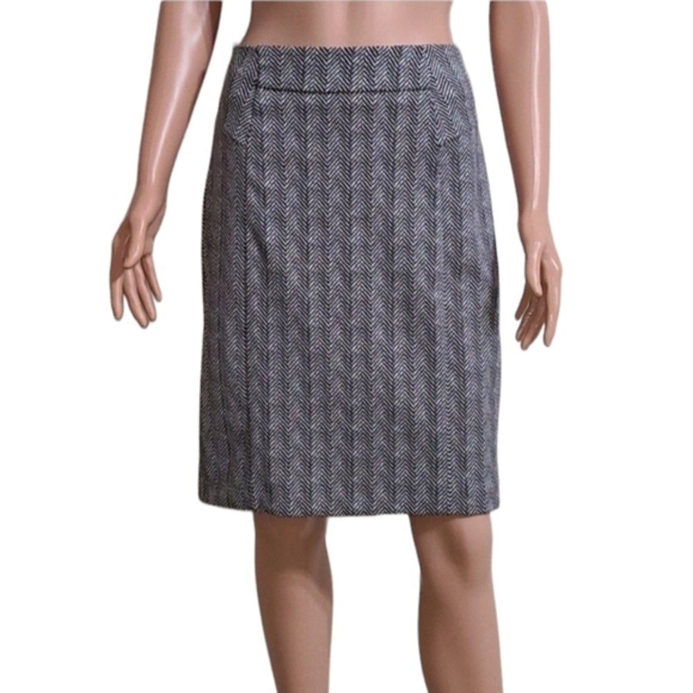 Michael Kors Women's Size 8 Straight & Pencil Skirt Black/White Polyester